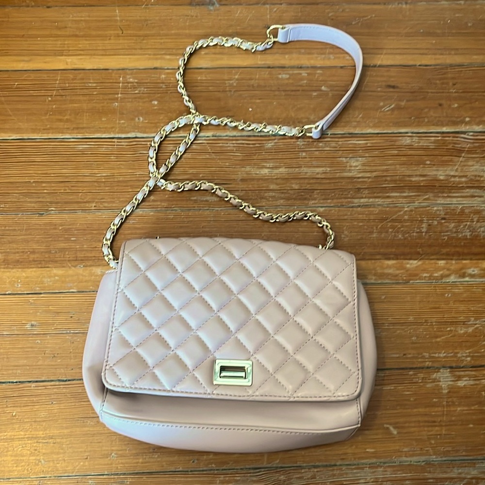 Pink Quilted Leather Shoulder/ Crossbody Bag